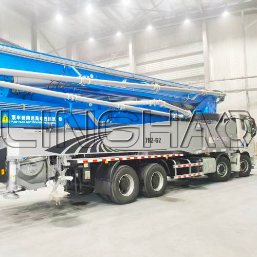 Foton Daimler chassis boom pump truck at LINGHAO facility